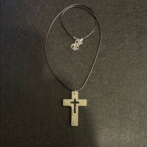 Elegant Black Cross Pendant Necklace